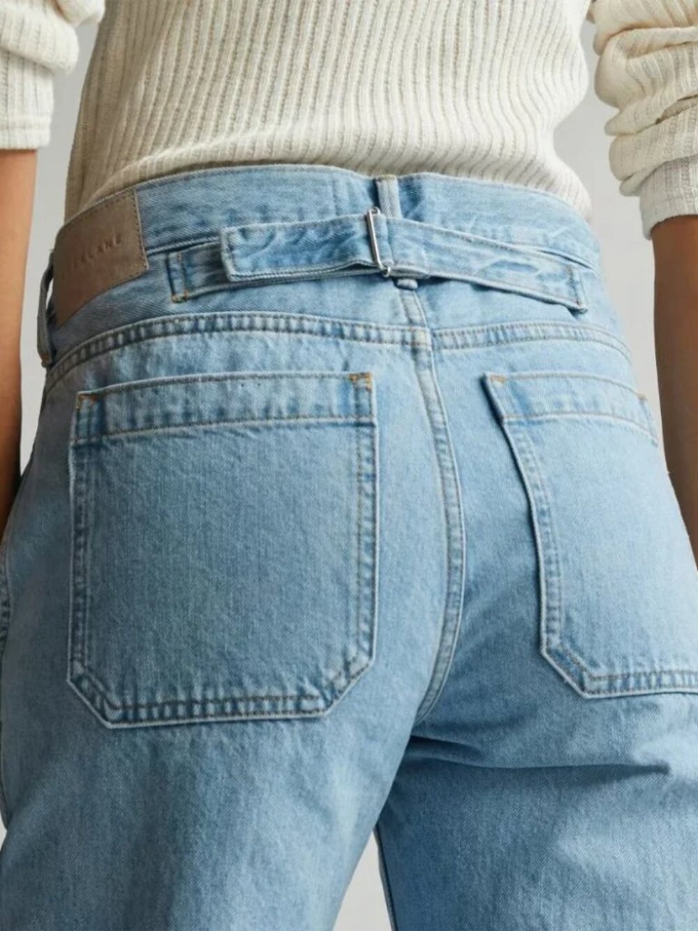 Everlane Cinched Utility Jeans Size 27 High Rise Straight Leg Light Wash Jeans